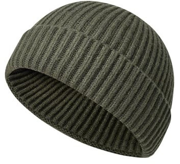 SOUUXIU Hip Hop Beanie Mütze Grobstrickmütze mit Bündchen Warme Wintermütze für Damen und Herren