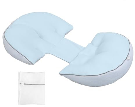 Graviditetskudde, W Formad Gravidkudde Side Sleeper Graviditetskudde för Gravida Kvinnor (BLUE)