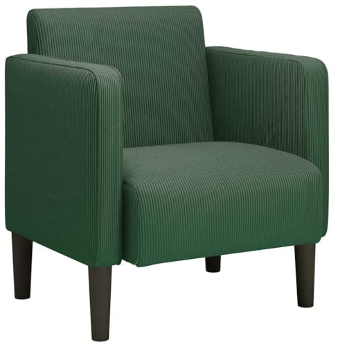 vidaXL Sillón con reposabrazos Verde Oscuro 54 cm Tejido de Pana, sofá Individual, sofá cómodo, sillón de televisión, sofá, Asiento de sofá