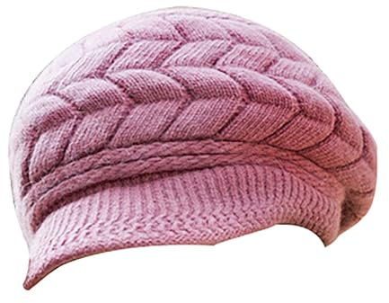 LOIJMK And warm winter knitted wool hat plus korean beret basque berets, Lilac, One Size