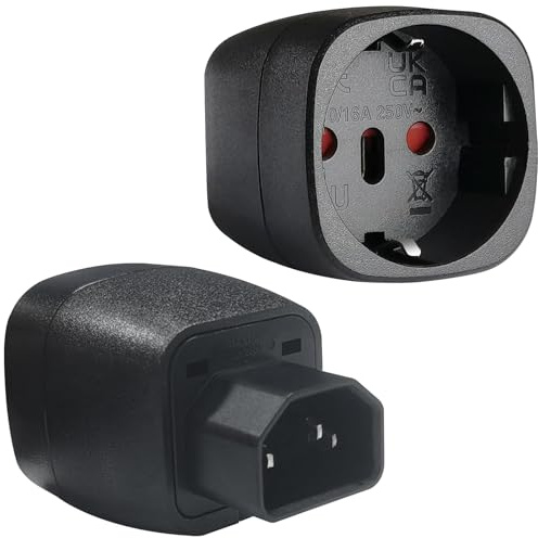 MejaRizon EU auf C14 Stecker, 2 Stück Kaltgerätestecker, C14 auf CEE7, 250V/10A CEE Schuko Adapter, IEC C14 Stecker Geeignet für Rechenzentren, PDU-Einheiten, Kleine Server, Netzwerkgeräte und USV