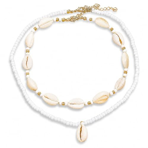 UIEXAY Collana Boho Con Conchiglie Per Donne, Gioielli Da Sirena Per Vacanze E Spiaggia, Elegante Collana Conchiglie Per Uno Stile Estivo Da Spiaggia