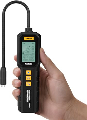 AUTOOL AS501 Brake Fluid Tester, Digital Brake Fluid Moisture Tester with 1.8'' HD Display, DOT 3/4/5/5.1 Brake Fluid Tester, Stainless Steel Probe, Fast & Accurate Detection