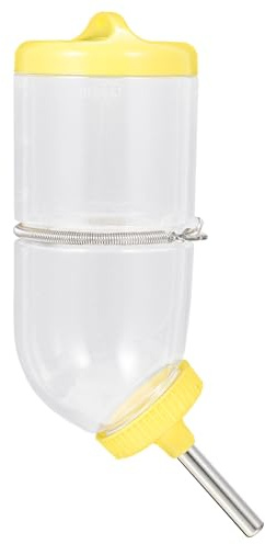 YARNOW Botella de Agua de 500ml de Plástico Amarillo, Resistente y Fácil de Observar el Nivel de Agua para Hámster y Pequeños Roedores para Suministros de Mascotas