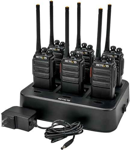 Retevis H-777S Walkie Talkies Long Range,Heavy Duty Portable FRS Two-Way Radios, Hands Free,Safe Call,Rugged Commercial 2 Way Radios with Gang Charger,for Warehouse, Churches,Jobsite(6 Pack)