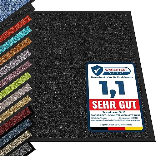 etm | Paillasson, Tapis d'entrée | Antidérapant, Couleur Unique | Prix de la qualité – Polypropylène | Noir, 135 x 200 cm