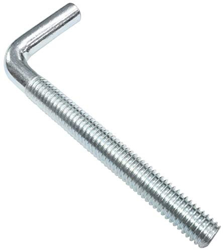 AERZETIX - Juego de 5 escarpias para atornillar de metal con rosca métrica M8x80mm - gancho angular - gancho en forma de L - alcayatas roscado de enganche - C48196