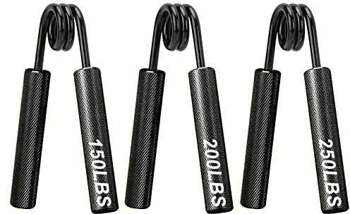 COVVY Handgriff-Stärker, 3er-Pack (150,200,250 LBS) Griffkrafttrainer, Unterarmstärker, Handstärker, für Zuhause, Fitnessstudio und Büro(Schwarz)