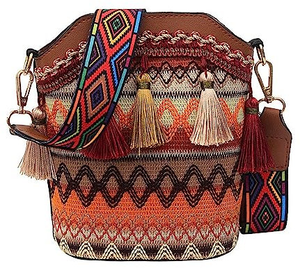 Damen Boho-Tasche Crossbody Tasche/Bag Stickerei Ethnische Frauen Geschenke
