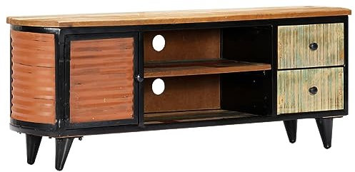 ShGaxin TV-skåp, TV-bord, TV-skåp, TV-bord, vardagsrumsmöbler, vardagsrum TV-möbler, återvunnet massivt trä 120 x 30 x 45 cm