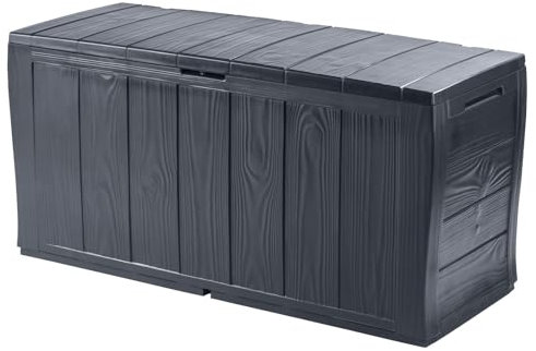 Koll Living Aufbewahrungsbox/Kissenbox 270 L - platzsparende Gartenbox mit jede Menge Stauraum für Sitzauflagen, Gartengeräte oder Kinderspielzeug - der Inhalt bleibt stets trocken & gut belüftet