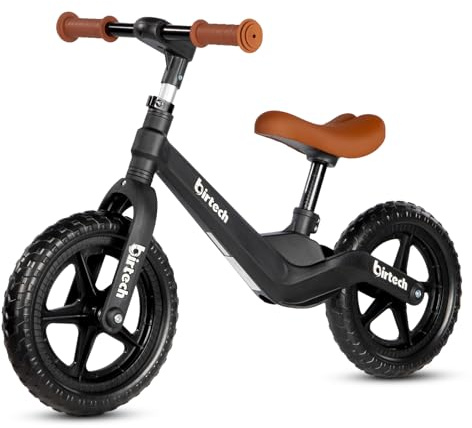 Hello-5ive 12 Balance Bike for boys,girls, Lightweight No Pedal Walking Training Bike with Nylon Frame and Flat-Free Tires, Adjustable Kids Balance Bike for 2,3,4,5 year old (Black)