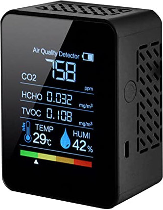 Testeur de charge de batterie 6in1 / 5in1 CO2 Testeur de compteur for dioxyde de carbone Détecteur de la qualité de l'air Moniteur de la qualité de l'air avec détecteur de CO2 de batterie rechargeable