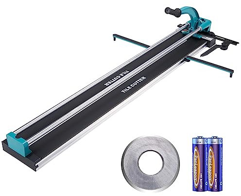 VEVOR Manueller Fliesenschneider, 121,9 cm, professioneller Porzellan-Keramik-Fliesenschneider, Doppelschienen mit Wolframkarbid-Schneidrad, Anti-Rutsch-Füßen und Infrarot-Positionierung für Zuhause,