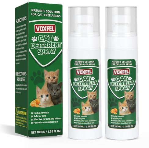 VOXFEL Citrus Cat Deterrent Spray: Bitter No-Scratch Formula for Multi-Surface Use - Indoor & Outdoor Cat Repellent Spray for Furniture