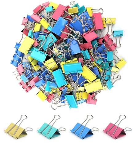 100 Pezzi Clip Foldback 15 mm,Graffette Multiuso Ufficio,Mini Graffette Colorate Per Carta,Clip Metallici Per Ufficio E Casa