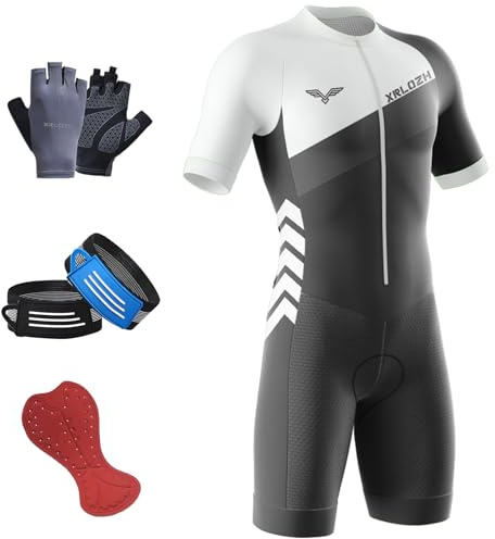 XRLQZH Homme Pro Trifonction Manches Courtes Sports De Plein Air Vêtements De Triathlon,Tri-Costume d'une Pièce,Combinaison De Cyclisme Homme，Cyclisme Body (TYP-8,XL)