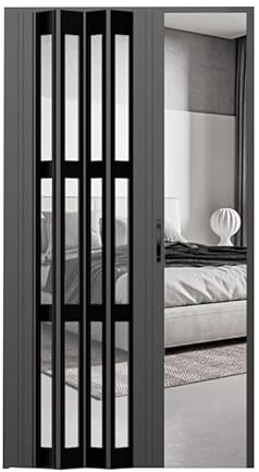 PVC-fälldörrar, dragspelsdörrar Inomhus dragspelsdörrhandtag i akrylpanel, flerfärgad, flera storlekar(Black,100x180cm)