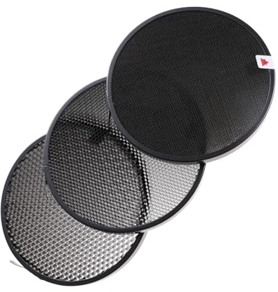 NUOBESTY Diffuseur Nid d'abeille pour Flash Photo 3 Pièces en Métal Contrôle Précis Lumière Grille d'Abat-Jour Orientable pour Studio et Photographie Professionnelle