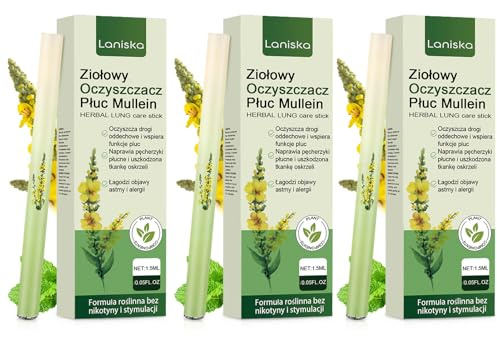 3 Pezzi Purificatore Polmonare Alle Erbe Di Verbascum, Purificatore Polmonare Verbascum, Penna Diffusore Aggiornata Alle Erbe, Aromaterapia Verbascum Pulizia Polmonare Inalatore, Per Uomini Donne