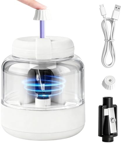 Electric Pencil Sharpener, Rechargeable Automatic Pencil Sharpeners for Kids Rechargeable Portable Small Pen Sharpener for Kids Gift,Can Replacement Blades,for in for 6-8mm Pencils for Home/School