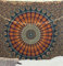 Popular Handicrafts Wandteppich, Wandbehang, Hippie-Mandala, Bohemian, Hippie, psychedelisch, aufwendiges Blumendesign, indische Wandteppiche, Tagesdecke, 230 x 270 cm, mehrfarbig