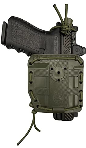 VEGA HOLSTER Tactical Holster in rubberized polymer, Universal for Short Weapon, 8BL00 Bungy (Green OD)