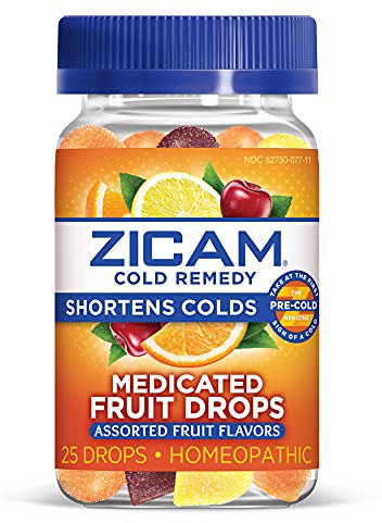 Zicam Cold Remedy Zinc Medicated Fruit Drops, Assorted Fruit, 25 Count (Pack of 2)