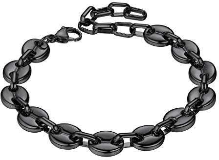 ChainsHouse schwarz Kaffebohne Armband herren schmuck edelstahl armband für Damen und Herren