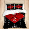JGTQ Bettwäsche Bettbezug Set 135x200cm Japanische Schriftzeichen Furin Vulkan 3D Bettbezug Set Microfaser weiche Flauschige Bettdeckenbezug mit Reißverschluss und 2 Kissenbezug 80x80cm