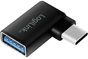 LogiLink AU0055 - USB 3.2 Gen 1, USB-C zu USB-A Adapter, 90° gewinkelt, schwarz