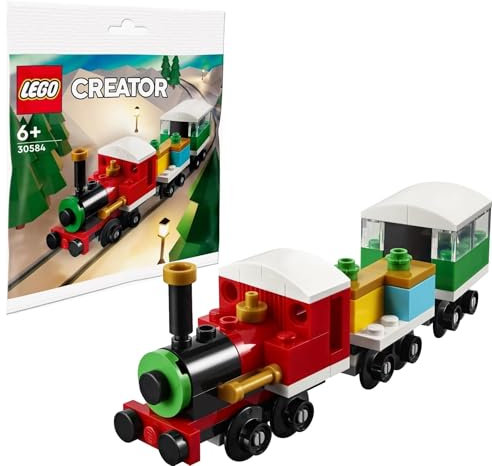 LEGO Creator 6379821 Winter Holiday Train 73 Piece Easy to Build Figurine with Locomotive, Flatbed Wagon, and Carriage for Ages 6 and Up, Multicolor