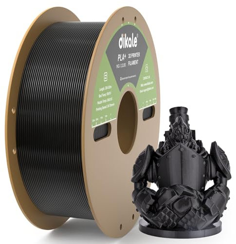 dikale PLA Pro 3D Drucker Filament 1.75mm, sauber gewickelt 1KG/2.2lbs Spule PLA+ Nachfüllungen, Maßgenauigkeit +/- 0.03 mm, Kompatibel mit den meisten FDM 3D Druckern, Schwarz