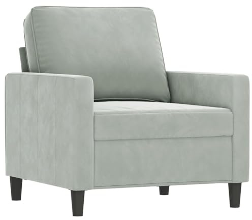 Fauteuil Gris clair 60 cm Velours