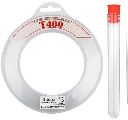 TOKERD 500m Fil Nylon pour Bracelet, Fil en NylonTransparent 0.2mm Ultra Resistant Fil Nylon pour Bracelet Perles, Ornements Suspendus et Loisir de Coudr, avec Perle Aiguille