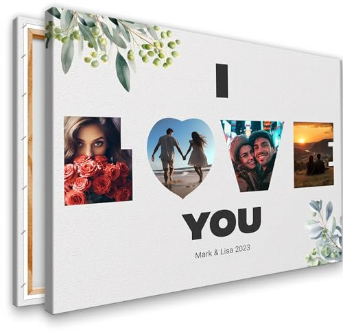 KL KUNSTLAB Love - eigenes Foto auf Leinwand, 30x20 bis 120x80 cm, Personalisiertes Liebesgeschenk für Ihn & Sie. Partner Geschenke für Freundin & Freund. Liebe Männer & Frauen.