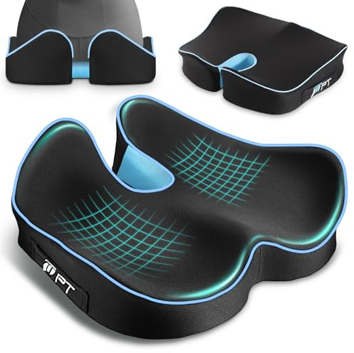 POOTACK Ergonomisches Sitzkissen aus Memory-Schaum – Für Bürostuhl, Autositz & Homeoffice, Weiche Sitzunterstützung mit Atmungsaktivem Bezug