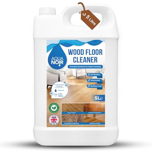 Aquanoir Wood Floor Cleaner 5L | pH Neutral, Biodegradable & Unscented | Gentle, Residue-Free Care for Lasting Wood Beauty | Eco-Friendly & Safe for Home | 5L Makes 50L (Made in UK)