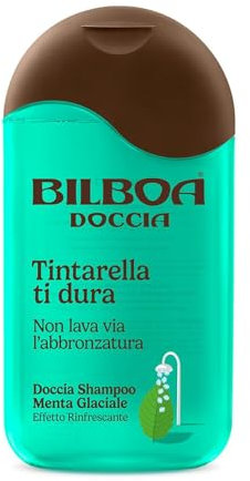 Bilboa Doccia Shampoo Menta Glaciale, Tintarella Ti Dura, Non Lava Via l'Abbronzatura, Effetto rinfrescante, Dermatologicamente testato, 220 ml