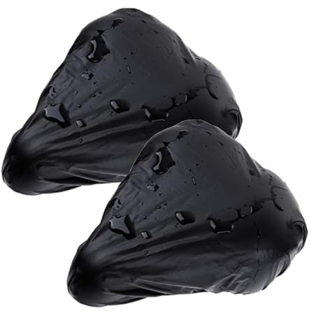 Yuannee Fundas Impermeables Para Asientos de Bicicleta,2 PCS Funda Sillín Bicicleta Doble Cara Protectores de Lluvia PVC para Bicicletas Estáticas Montaña Trekking Negro