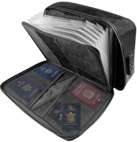 Comzantor Classeur Rangement Documents,Boite Ignifuge,Organisateur Document | Document, Porte-Documents A4 Ignifuge, Valise Classement,Trieur Document A4,Sac à Documents Ignifuge,pour Documents de Valeur