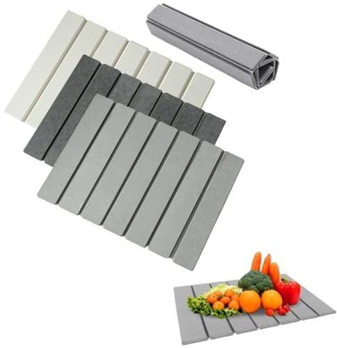 Tappetino scolapiatti,Tappeto da cucina in pietra diatomite assorbente, tappetino da diatomite da bagno pieghevole, piano da cucina
