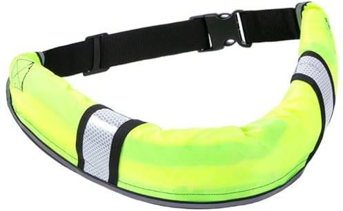 Ssguopte Life Jacket Belt, Reflective Automatic Inflatable Waist Life Preserver Belt PFD with Adjustable Buckle for Paddleboarding Fishing Boating Kayaking, No Gas Cylinder
