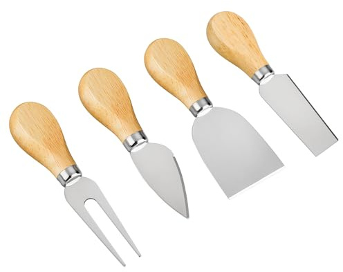 YXChome 4 Cheese Knives Set - Cheese Knife,Cheese Fork,Cheese Slicer,Butter Knife - Mini Premium Stainless Steel Cheese Knife Set - Cheese Knives for Charcuterie Board - Charcuterie Boards Accessories