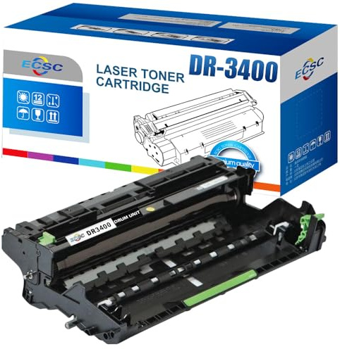ECSC Compatible DR3400 Drum Unit Replacement for Brother DCP-L5500DN DCP-L6600DW HL-L5000D HL-L5100DN HL-L5100DNT HL-L5200DW HL-L5200DWT HL-L6300DW HL-L6300DWT HL-L6400DW HL-L6400DWT (Black)