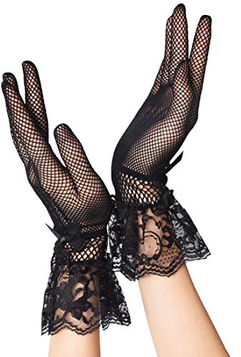 LassZone Knitting Mesh Vintage Full Finger Ladies Lace Short Floral Wrist Gloves for Wedding Dinner Parties/Wedding Accessories