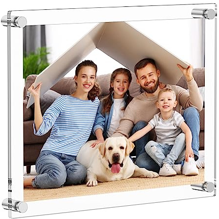 AITEE Large Acrylic Floating Picture Frame 16×20，Clear Photo Frame Wall Mount, Display Photo Frames for Office/Home/Living Room, Full Frame Size 18.5×22.5.