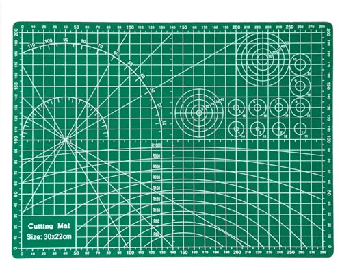 QILZO® Tabla de Corte A4 30x22cm Doble Cara Plancha de Corte 3 capas para Costura y Manualidades Base de Corte para Patchwork Cutting Mat, Color Verde