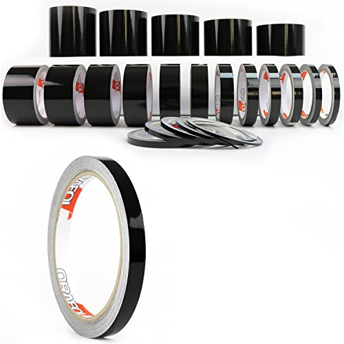 Autozierstreifen Chromleisten Shadow Line SCHWARZ GLÄNZEND Black Pinstripe Folienstreifen Dark Look Autogrill Seitenstreifen Tiefschwarz KFZ Bus Wohnmobil Bike Motorrad (9 mm)