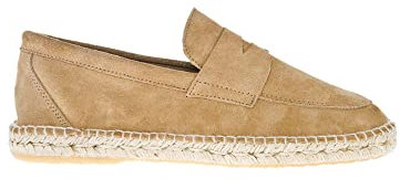 ABARCA Espadrilles für Herren, lässig, Sommer, aus Leder und Jute, ocker, 44 EU
